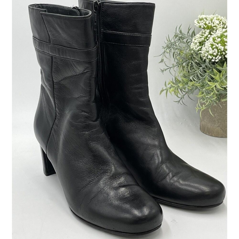 Stuart Weitzman Women's‎ Black Heeled Supple Nappa Leather Boots Sz 7.5N